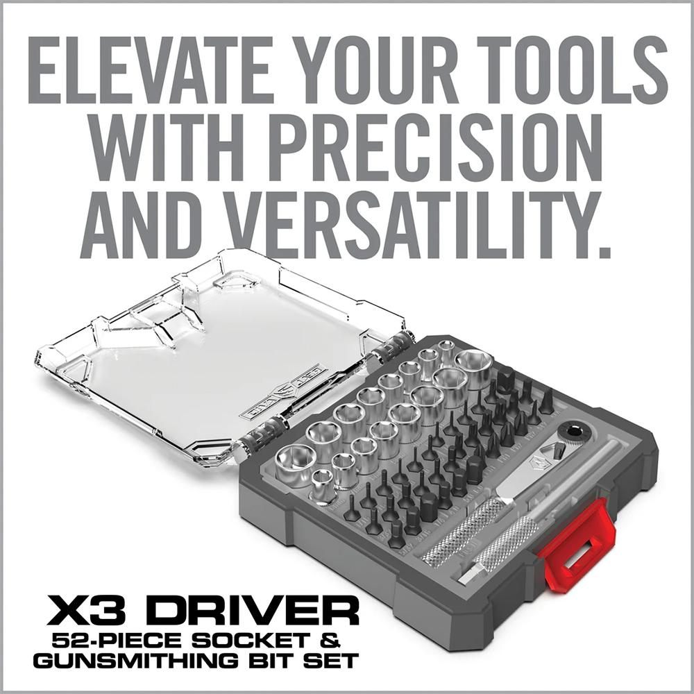 Real Avid AVX3SGBS52 X3 Driver Socket/Gunsmithing Bit Set Black/Gray 52 Pie view 3
