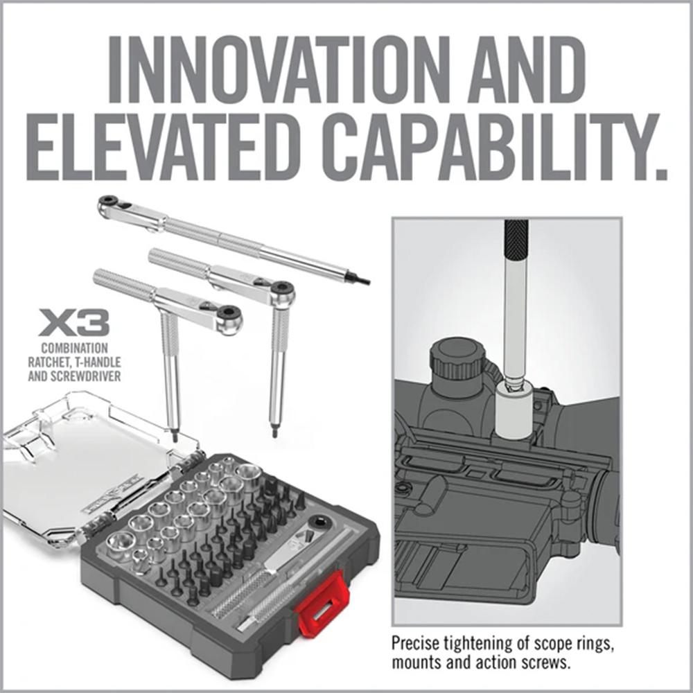 Real Avid AVX3SGBS52 X3 Driver Socket/Gunsmithing Bit Set Black/Gray 52 Pie view 4