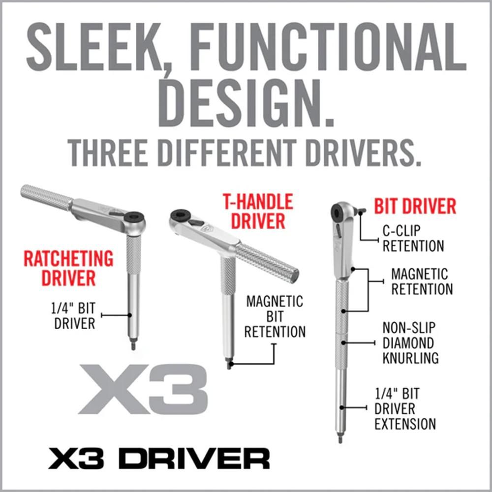 Real Avid AVX3SGBS52 X3 Driver Socket/Gunsmithing Bit Set Black/Gray 52 Pie view 5