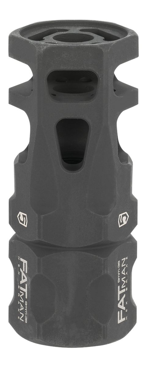 Phase 5 Weapon Systems FATMAN9MM Hex Brake Black Parkerized Steel with 1/2i
