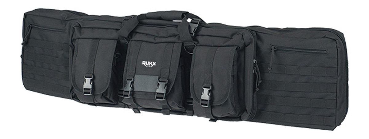 Rukx Gear ATICT36DGB Tactical Double Gun 36in Water Resistant Black 600D Po