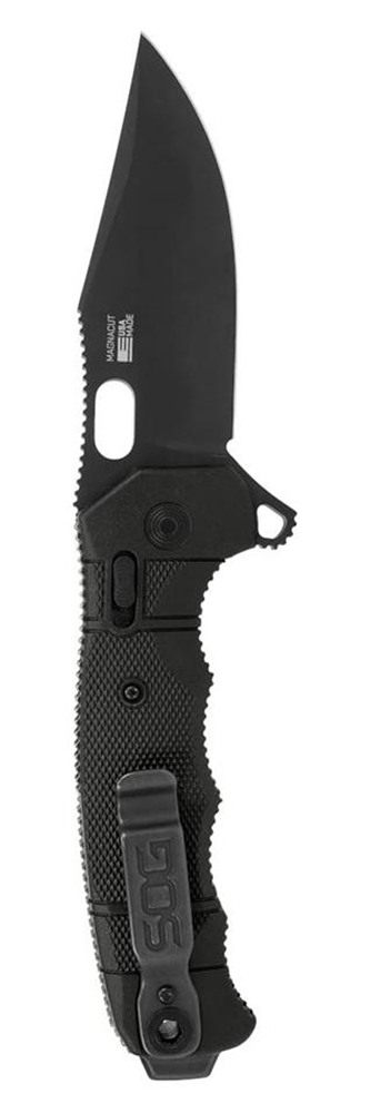 SOG Knives Seal XR 3.90in Folding Clip Point Plain Black MagnaCut Blade, Te view 6