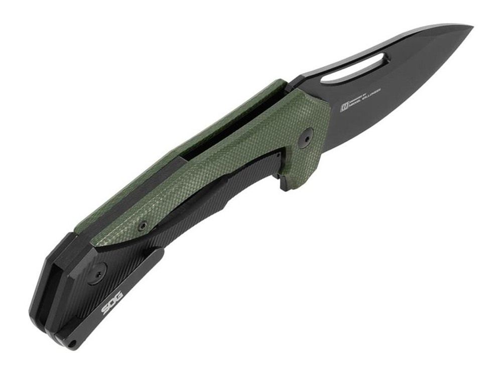 Sog Specialty Knives Bulwark FLK Folding Knife 3in Drop Point Blade OD Gree view 2