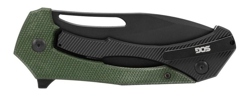 Sog Specialty Knives Bulwark FLK Folding Knife 3in Drop Point Blade OD Gree view 3