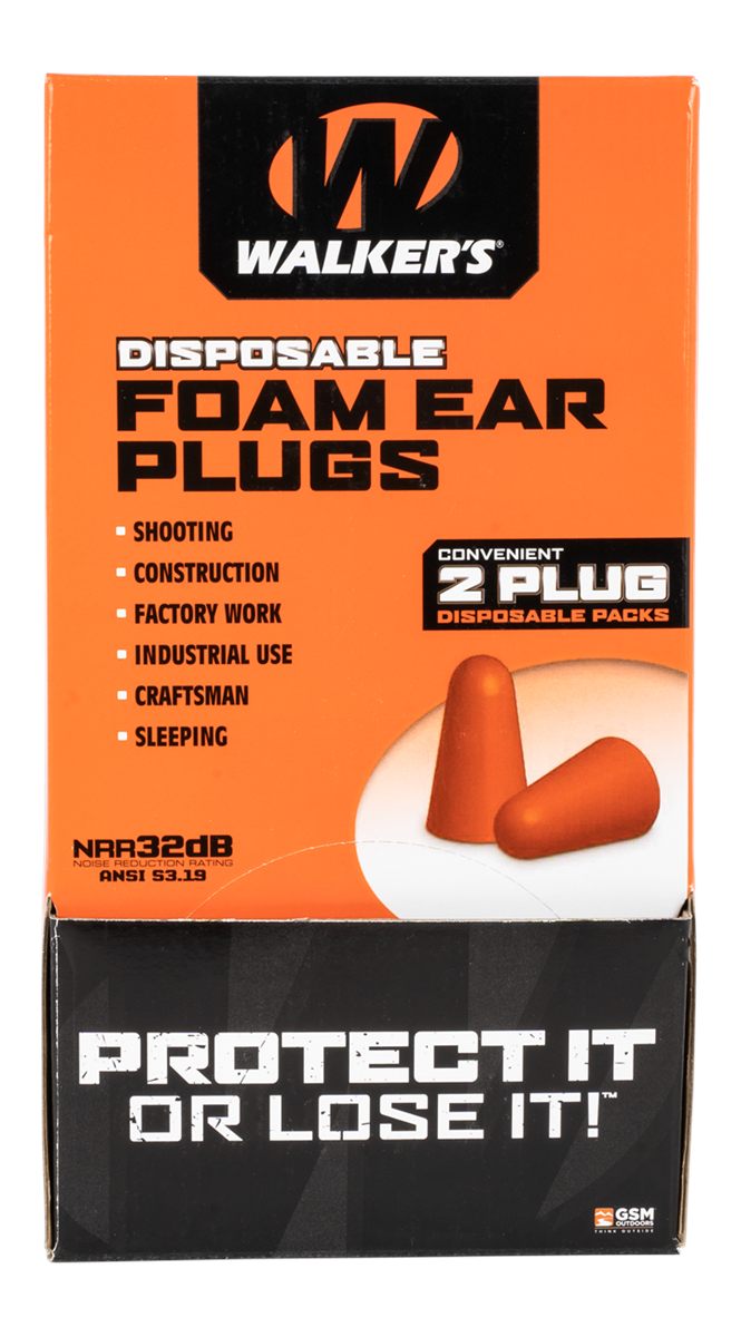 Walker's Foam Ear Plugs 200 Pair Box Counter Display, 32dB NRR Sound Suppre view 2