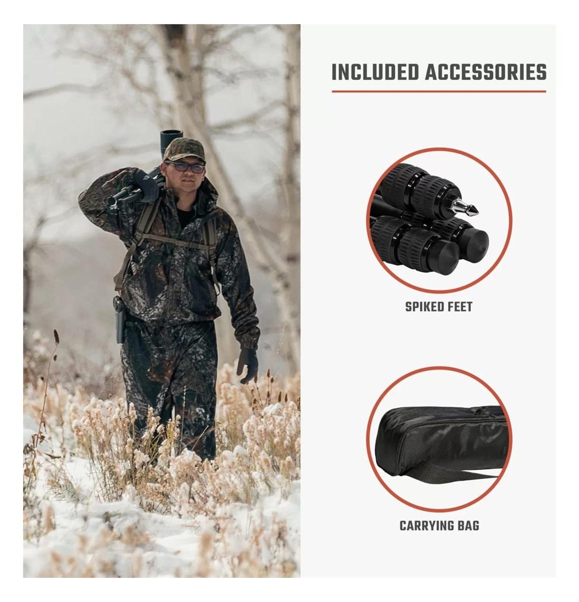 Athlon Optics Midas AL28 Aluminum Tripod 17in - 65in Black with Soft Sided