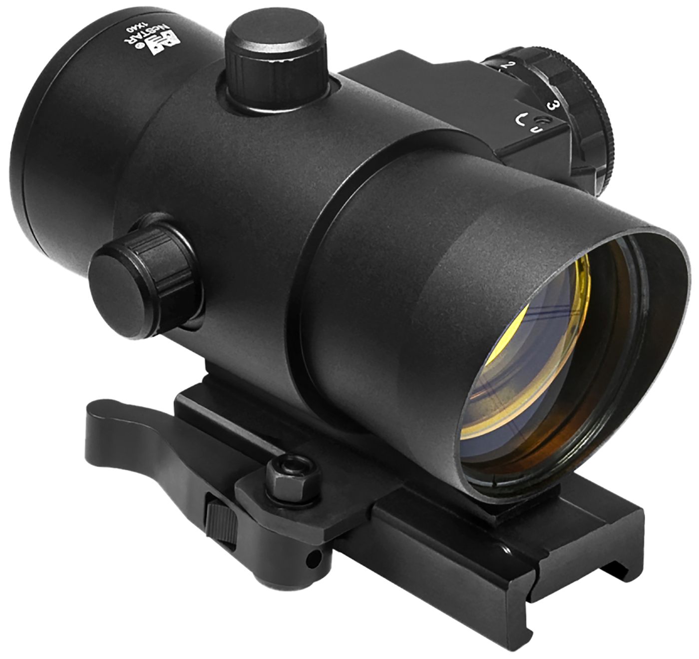 NcStar 1X40 Red Dot Sight with Built in Laser/Quick Release Weaver Mount (D