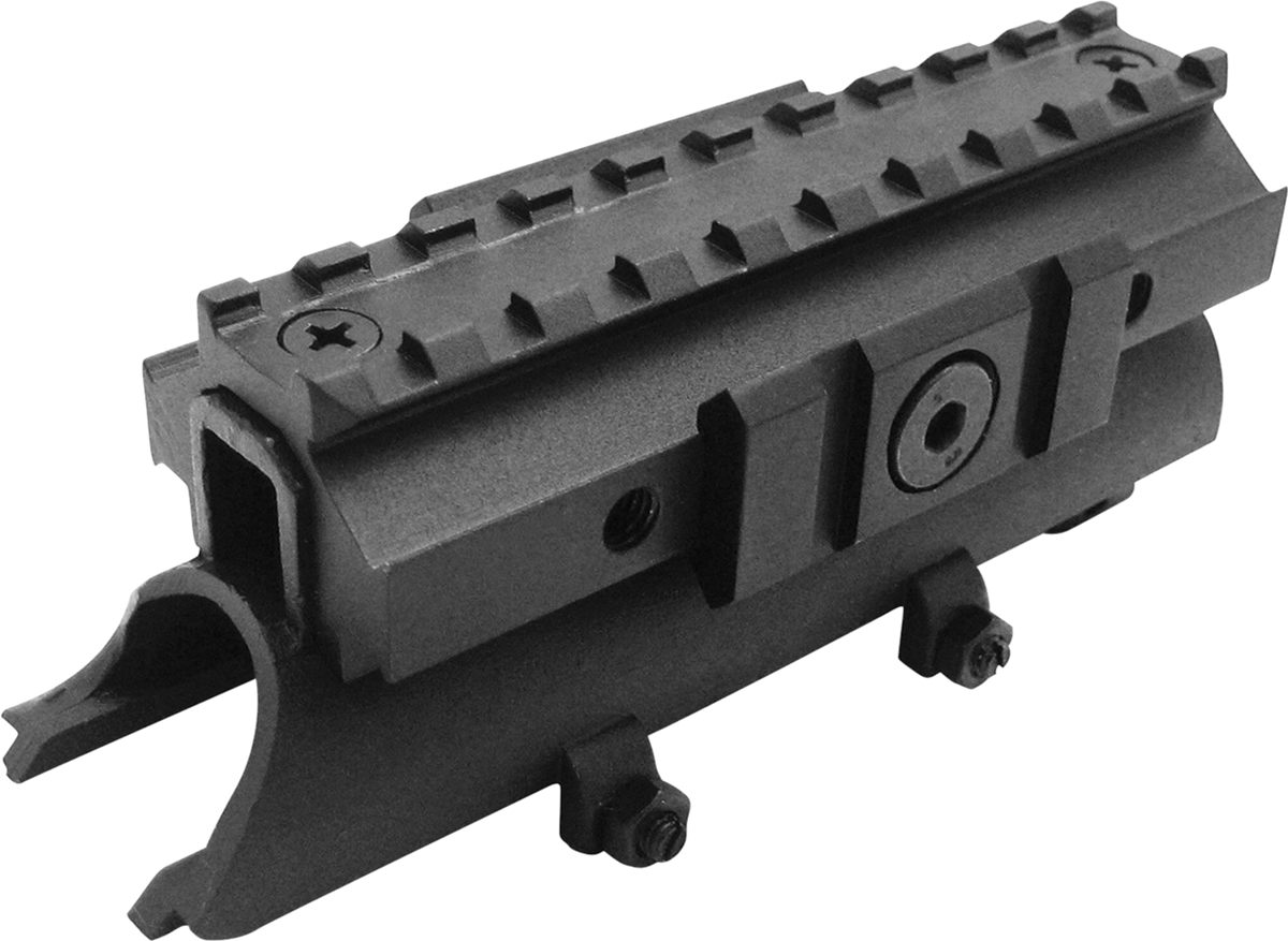 NcSTAR MTSKS Tri-Rail Receiver Cover SKS Rifle Weaver 4.80in Long Black Ano