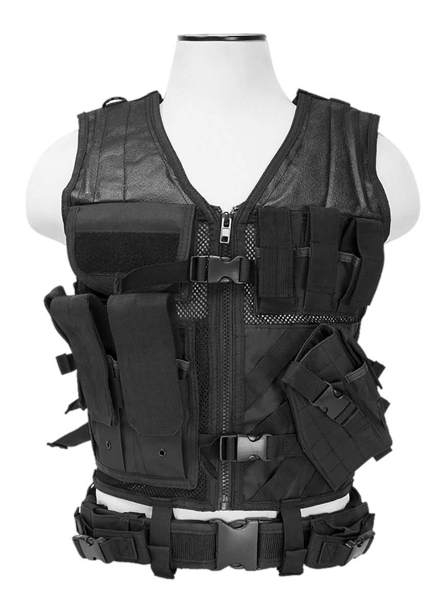 Vism NcStar CTVL2916B Tactical Vest XL-XXL Black PVC/Mesh Webbing