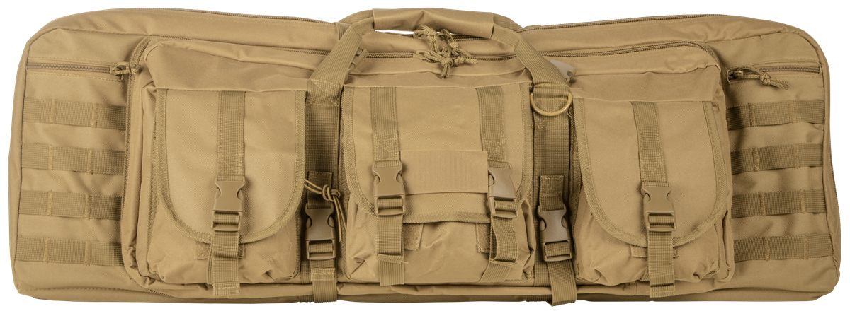 NcSTAR CVDC2946T36 Vism Double Carbine Case Tan PVC Nylon w/ Foam Padding L view 2