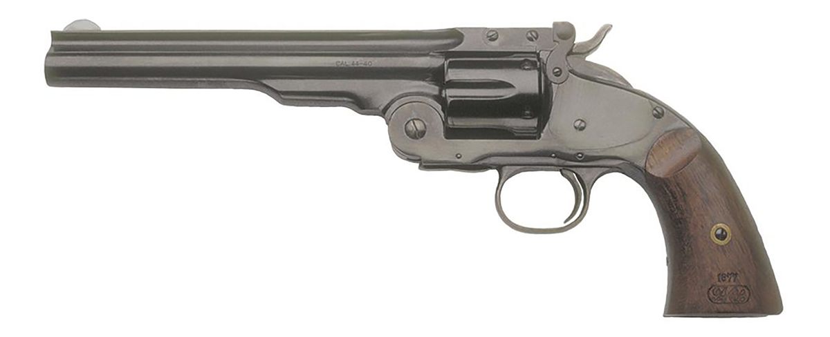Cimarron CA850 No. 3 Schofield  45 Colt (Long Colt) 6 Shot 7" Matte Black Stainless Steel Barrel, Cylinder & Frame, Walnut Grip, Exposed Hammer