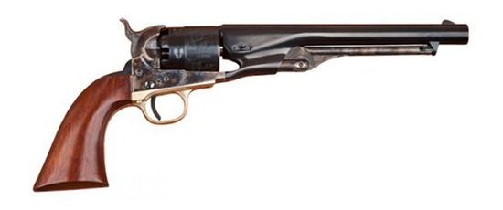 Cimarron F.A CA040 1860 Army .44 Cal 8in 6 Shot Color Case Hardened Blued F view 2