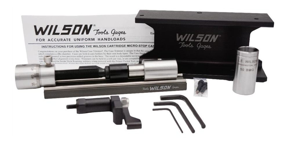 L.E. Wilson Stainless Case Trimmer Kit with Micro-Adjust Stop .50 Cal wtih view 2