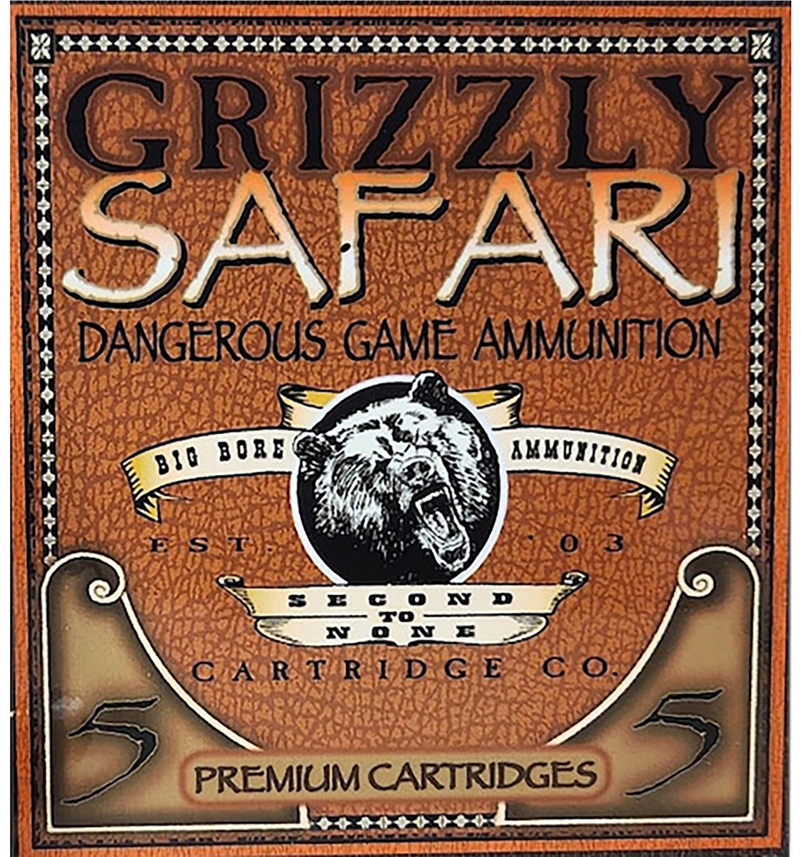 Grizzly Ammo GC5/416NE2 500-416 NitroExpress 400gr Solid Brass 5 Per Box/10