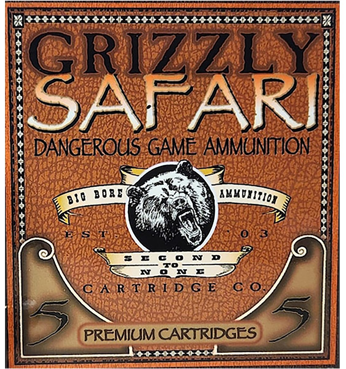 Grizzly Ammo GC45RG5 450 Rigby 500gr Solid Brass 5 Per Box/10 Case