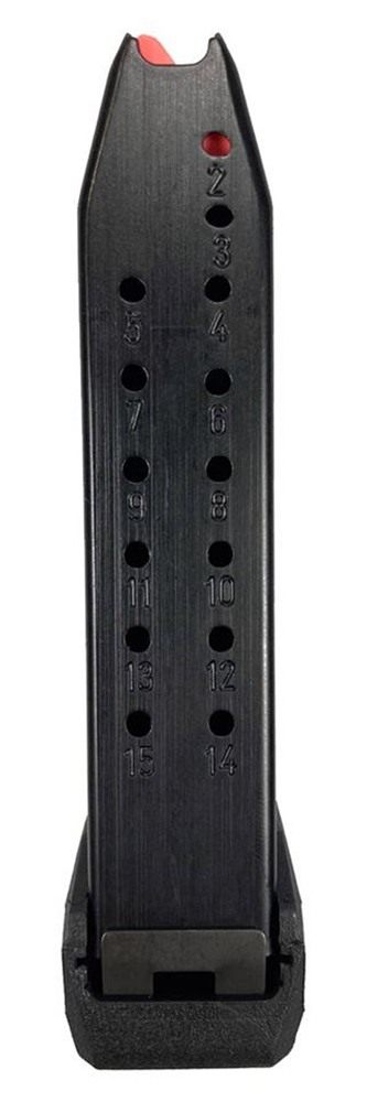 Global Ordnance Handgun Magazine for Arex Delta M 9mm Luger 15/rd with +2 E view 2