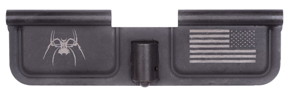 Spikes Tactical SED7010 Ejection Port Door Spider and Flag AR-15 Black Phos