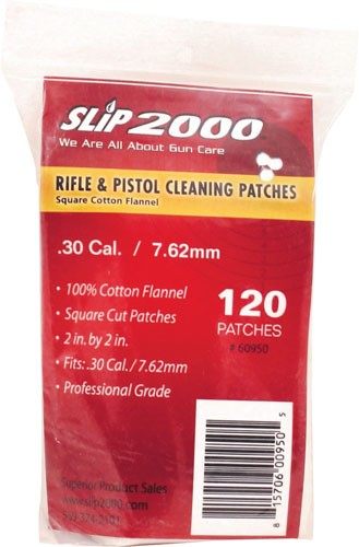 Slip 2000 Cleaning Patches 2in Square .30/7.62MM 120-Pack