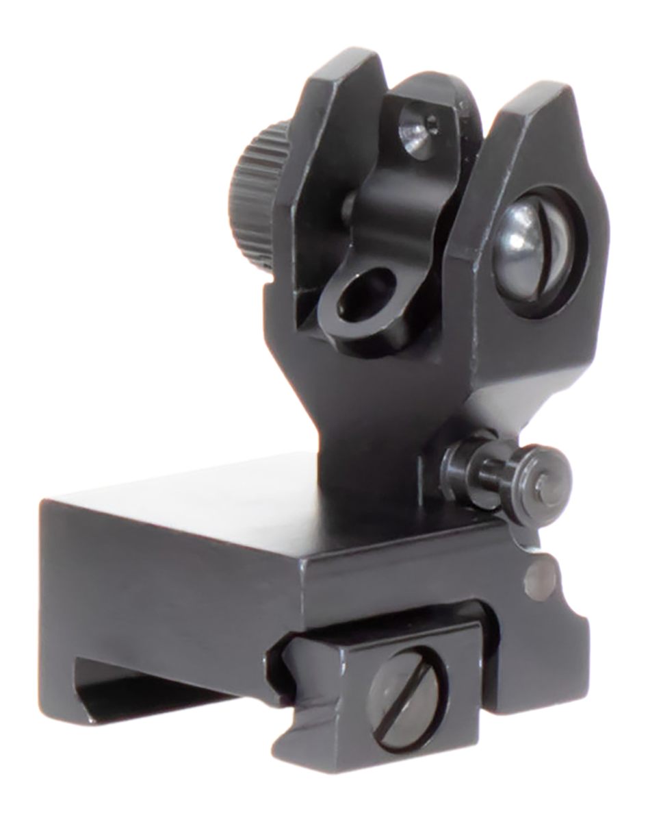 AIM Sports MT201 AR Low Profile Rear Flip Up Sight Black Anodized for