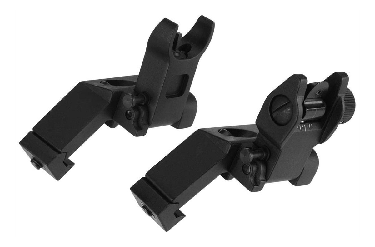 AIM Sports Low Profile Front Rear Flip Up Sight Set with 45 Degree Off view 2