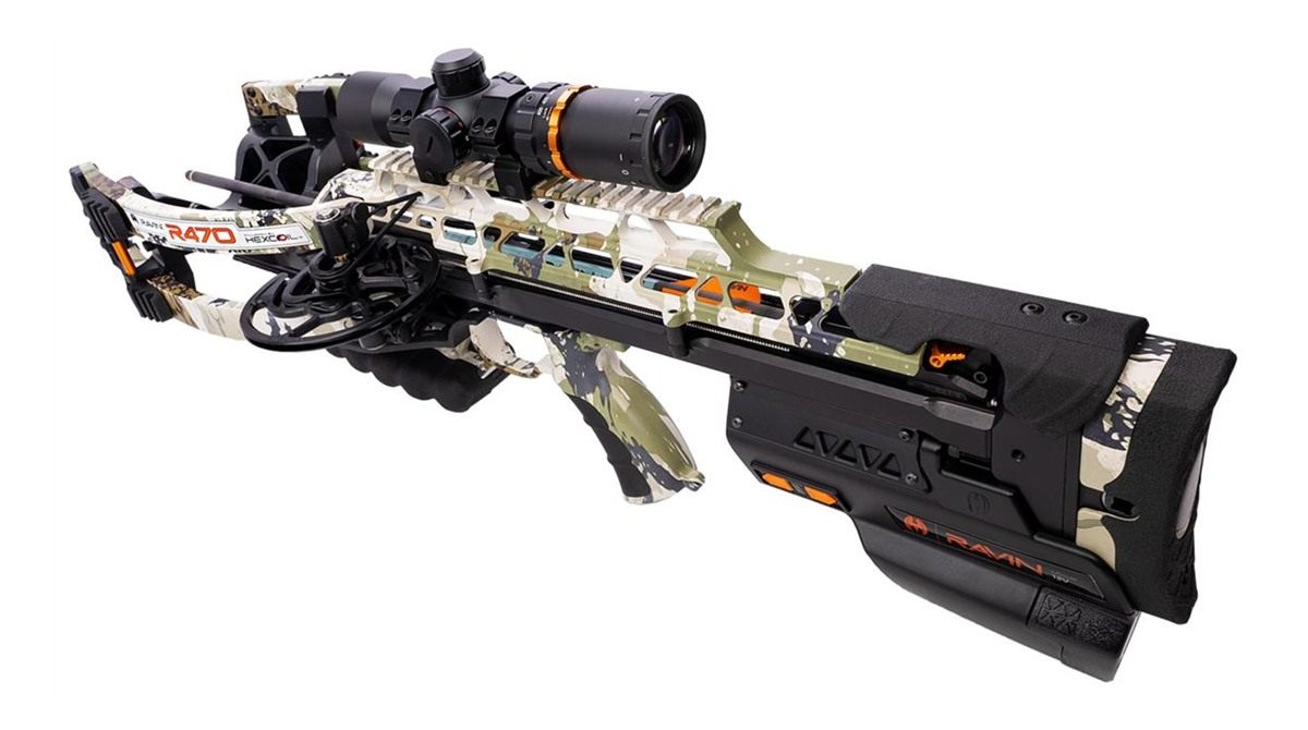 Ravin Crossbows 470E XK7 Camo 470 fps 100yd Illum Scope view 2
