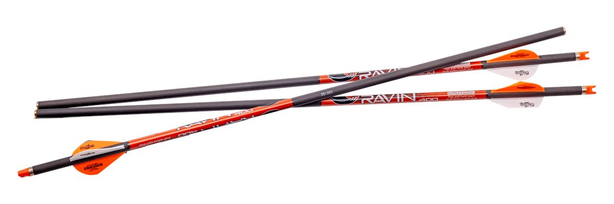 Ravin Crossbows Xbow Arrow Carbon W/2in Offset Vanes 400GR .003in 3PK