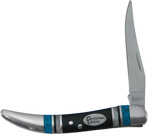 American Buffalo Knife Tool Abkt Cattlemans Cutlery 2.5in Cheyenne Blue Hor