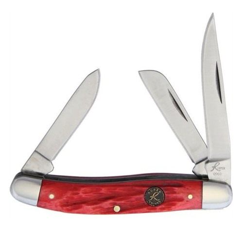 Abkt Roper Stockman 2.5 in Blade Jigged Red Bone Handle view 3