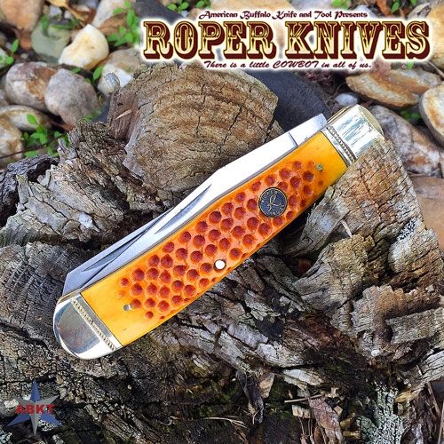 American Buffalo Knife Tool Abkt Roper PIT Viper Trapper 4.12in Closed 3.25