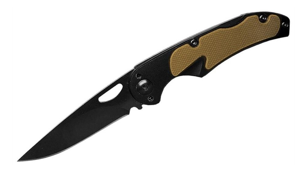Abkt American Buffalo Knife and Tool Mark II Lockback Tan view 2