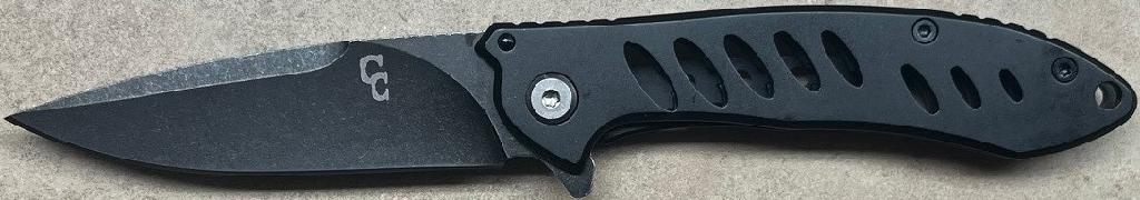 ABKT CATTLEMAN BUCKBOARD FOLDING KNIFE 4" CLOSED STONE WASHED BLADE BLK HANDLE