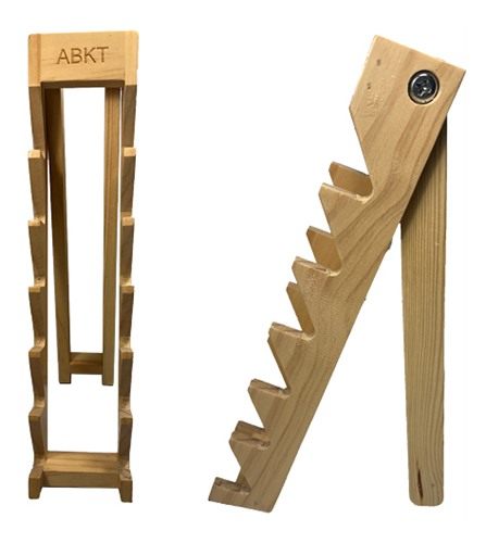 American Buffalo Knife Tool Abkt Wood Display Stand Holds 6 Knives W/Abkt L
