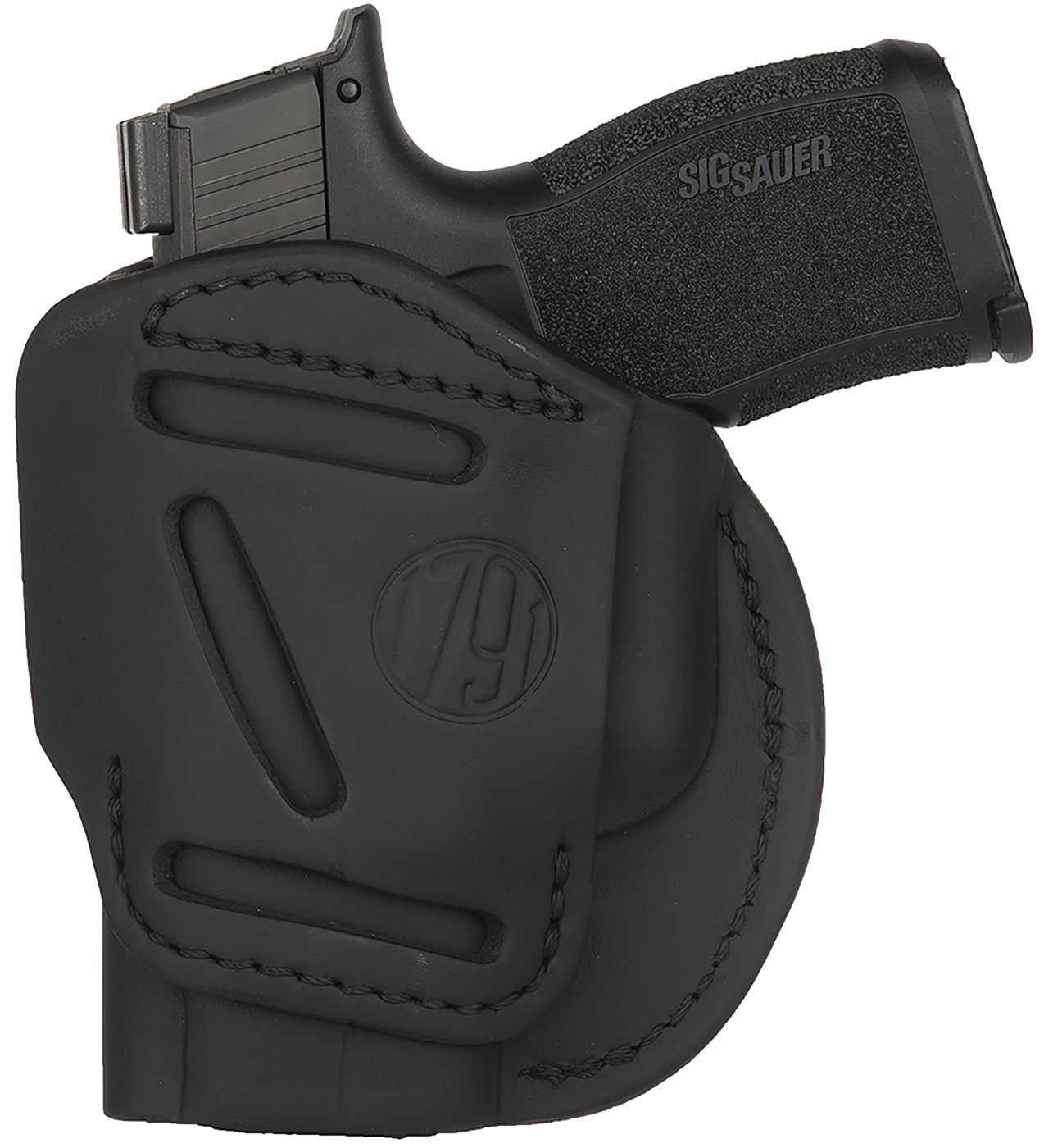 1791 Gunleather 4WH3SBLR 4-Way IWB/OWB Size 03 Stealth Black Leather Belt C