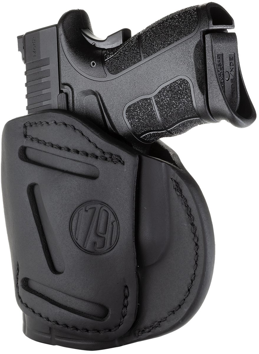 2nd Amendment 1791 Gunleather 4WH4SBLR 4-Way IWB/OWB Size 04 Stealth Black