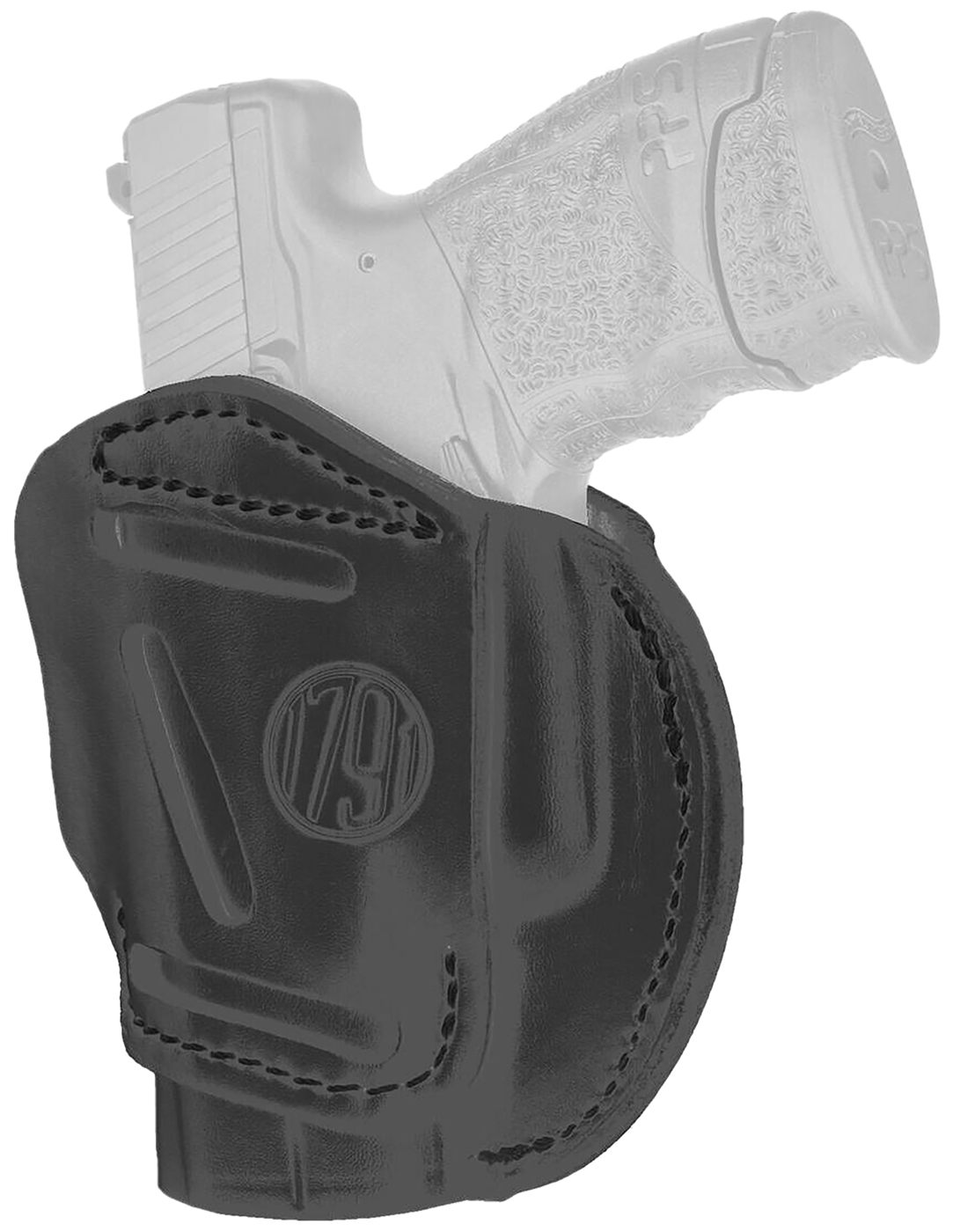 1791 Gunleather 3WH3SBLA 3-Way IWB/OWB Size 03 Stealth Black Leather Belt L