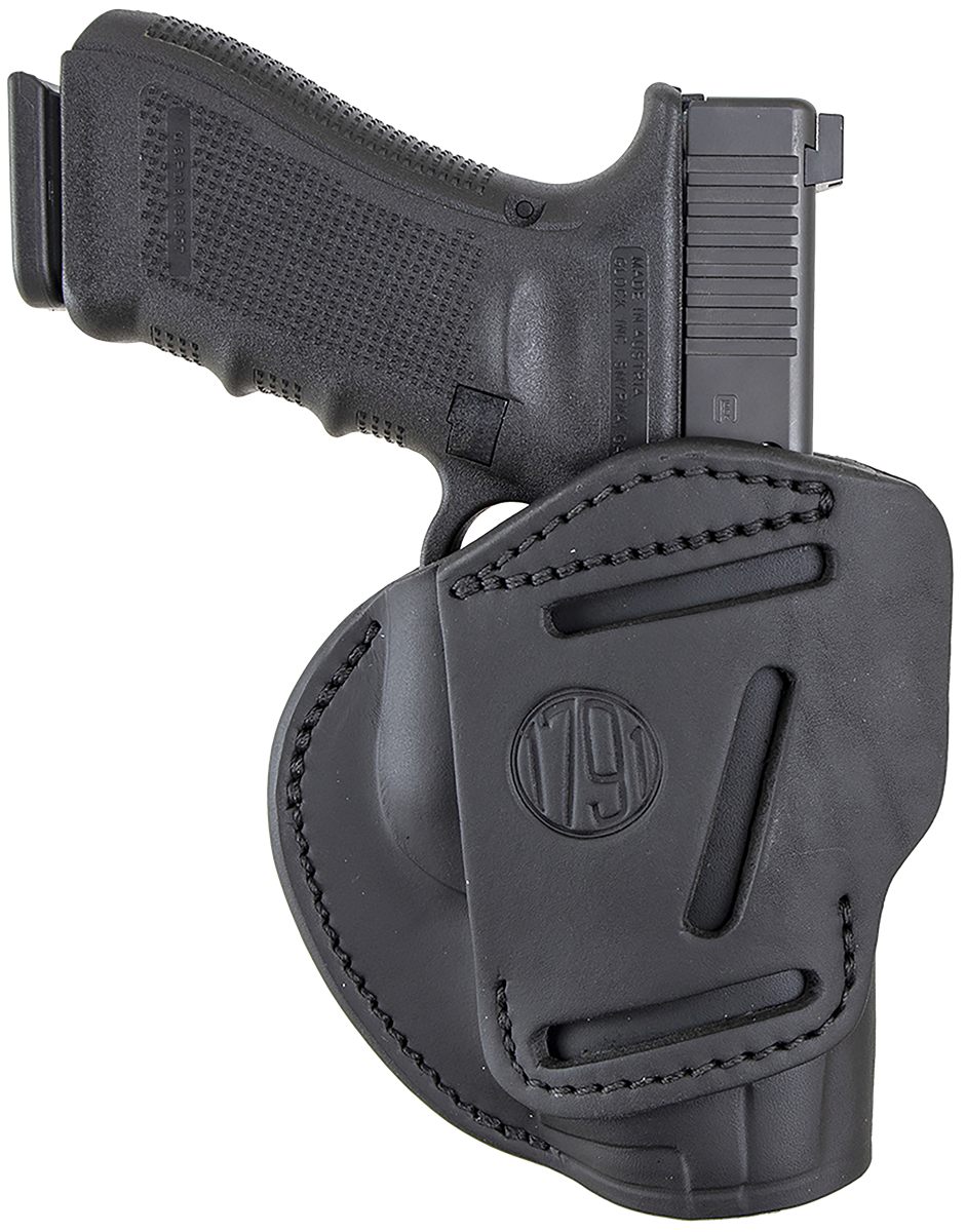 1791 Gunleather 3WH5SBLA 3-Way IWB/OWB Size 05 Stealth Black Leather Belt L