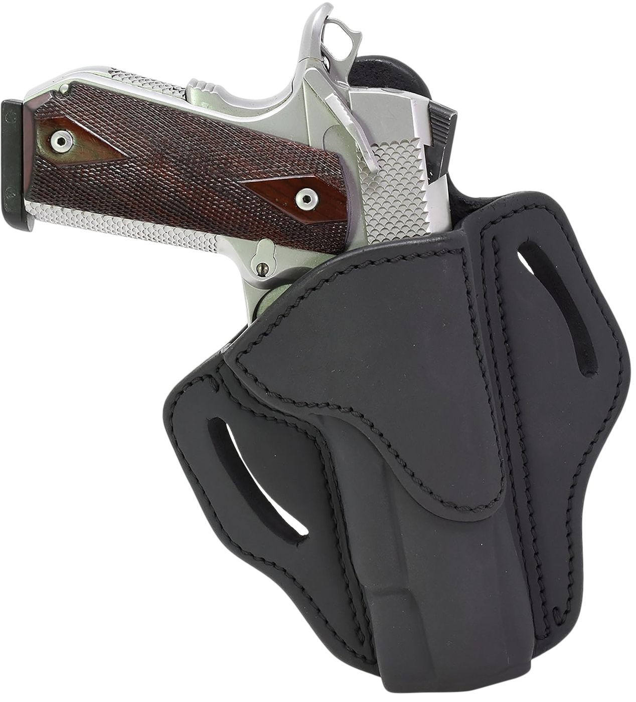 1791 Gunleather BH1SBLR OWB 01 Stealth Black Leather Belt Slide Fits 4-5in