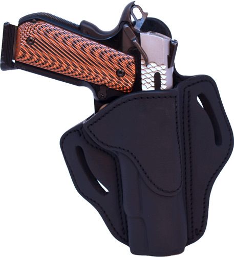 1791 Gunleather BH1SBLR OWB 01 Stealth Black Leather Belt Slide Fits 4-5in view 2