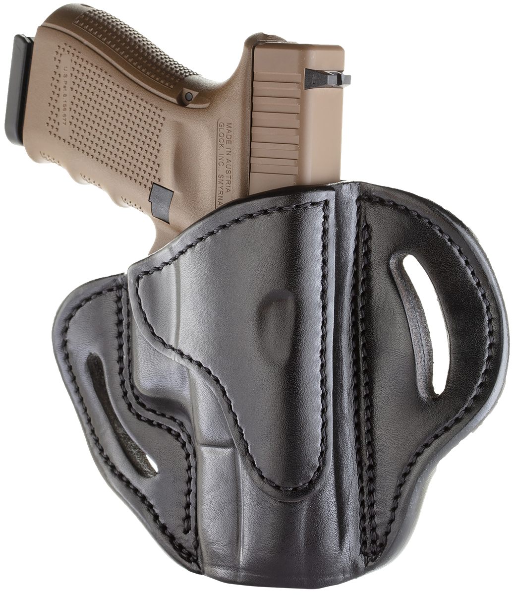 1791 Gunleather BH21SBLR OWB Size 2.1 Stealth Black Leather Belt Slide Comp