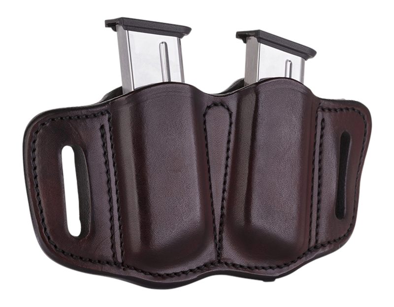 1791 Gunleather MAG21SBRA Double Holster Signature Brown Leather Belt Slide