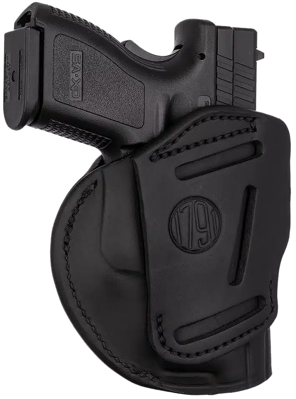 1791 Gunleather 4WH5SBLL 4-Way IWB/OWB 05 Stealth Black Leather Belt Clip F