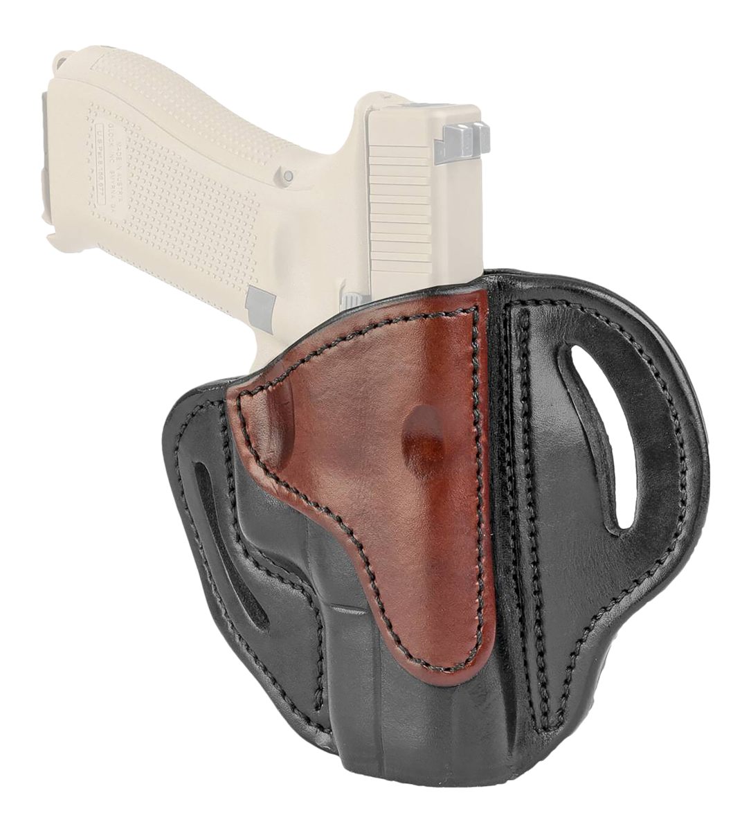 1791 Gunleather BH21BLBR OWB Size 2.1 Black/Brown Leather Belt Slide Compat