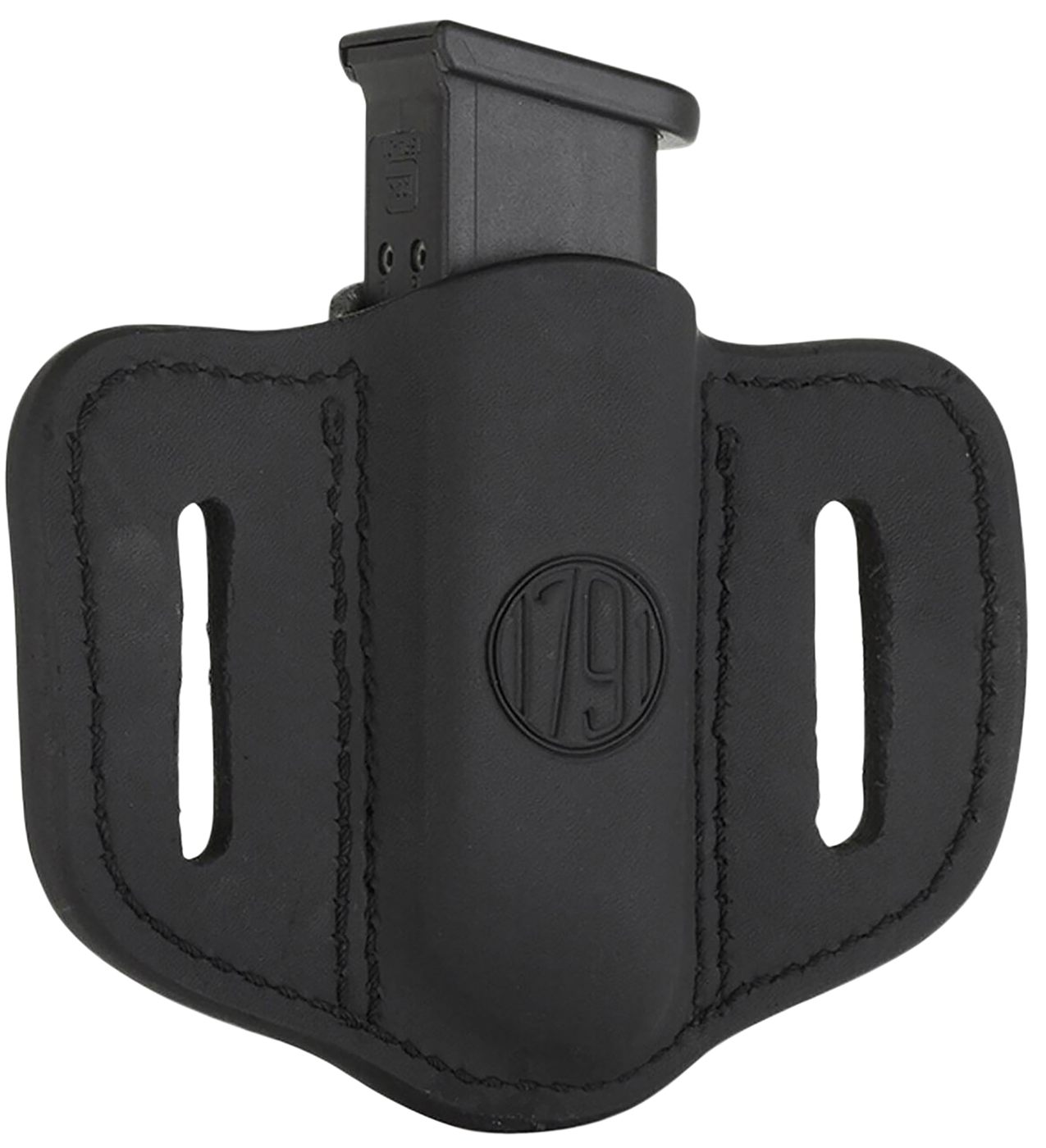 1791 Gunleather MAG12SBLA Single Holster Stealth Black Leather Belt Slide C