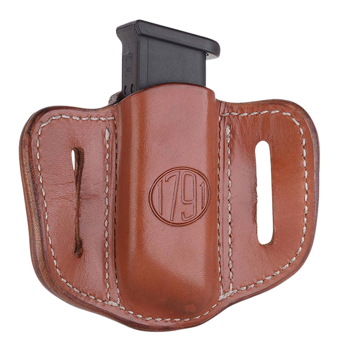 1791 Gunleather MAG12CBRA Single Holster Classic Brown Leather Belt Slide C