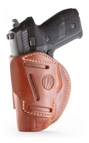 2nd Amendment 1791 Gunleather 4WH4CBRR 4-Way IWB/OWB Size 04 Classic Brown view 2