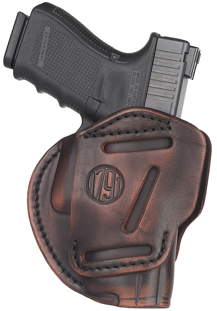 1791 Gunleather 3WH3VTGA 3-Way IWB/OWB Size 03 Vintage Leather Belt Loop Fi