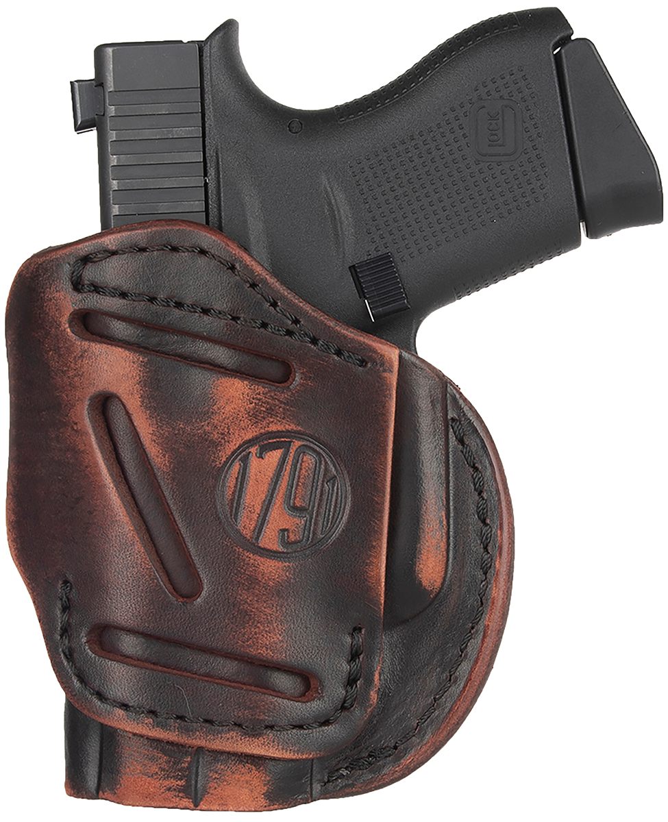1791 Gunleather 4WH2VTGR 4-Way IWB/OWB Size 02 Vintage Leather Belt Clip Fi