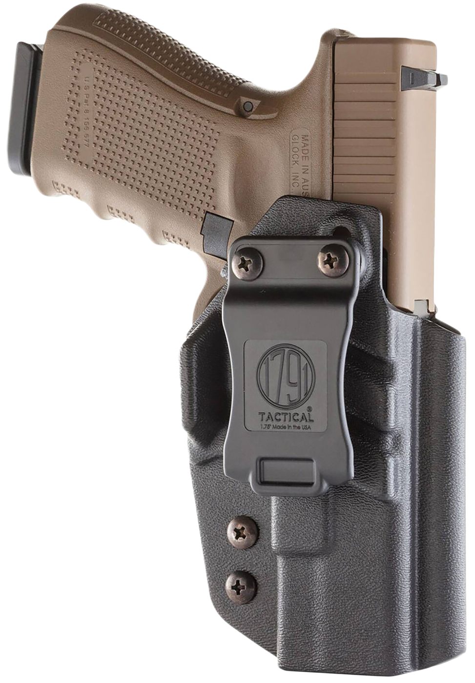 1791 Gunleather TACIWBGLOCKBLKR Tactical Kydex IWB Black Belt Clip Compatib