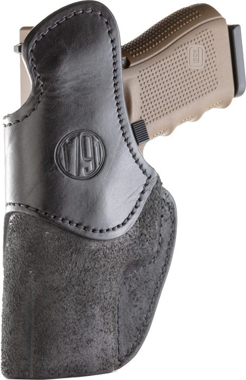 2nd Amendment 1791 Gunleather RCH5BLKR IWB Size 05 Black Leather Belt Clip view 2