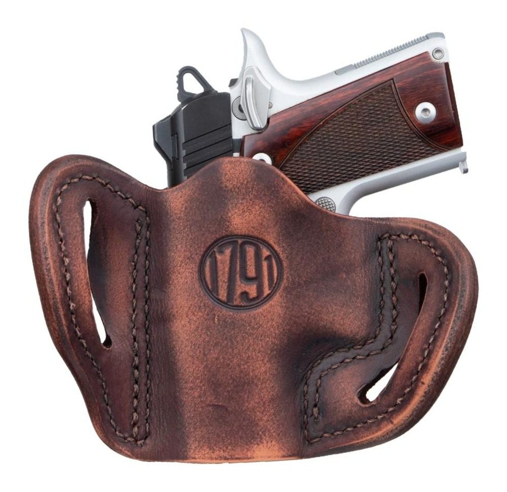 1791 Gunleather ORBHCVTGR BHC Optic Ready OWB Compact Vintage Leather Belt view 3